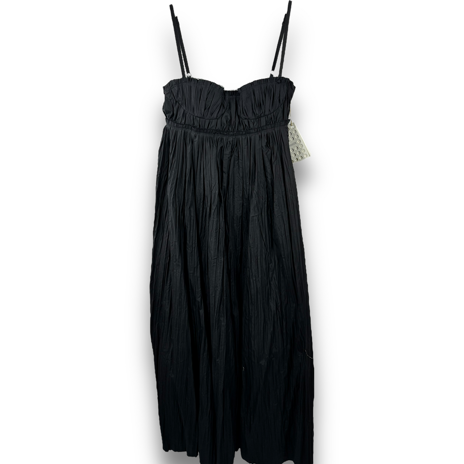 KHAITE Black Pleated Bralet Dress