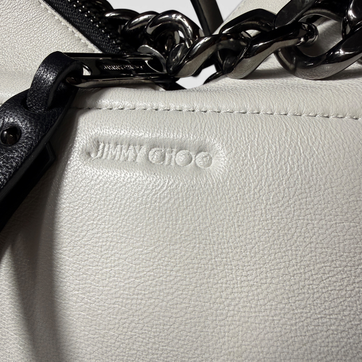 Jimmy Choo White Raven Small Hobo Bag (in box)