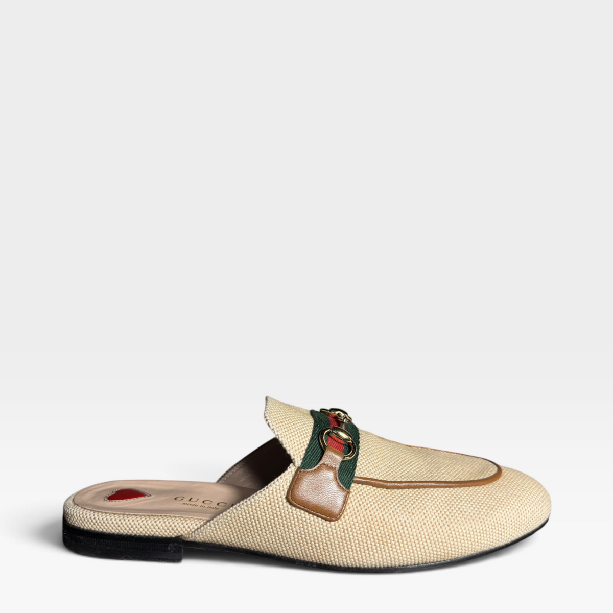 Gucci Raffia Princetown Mules