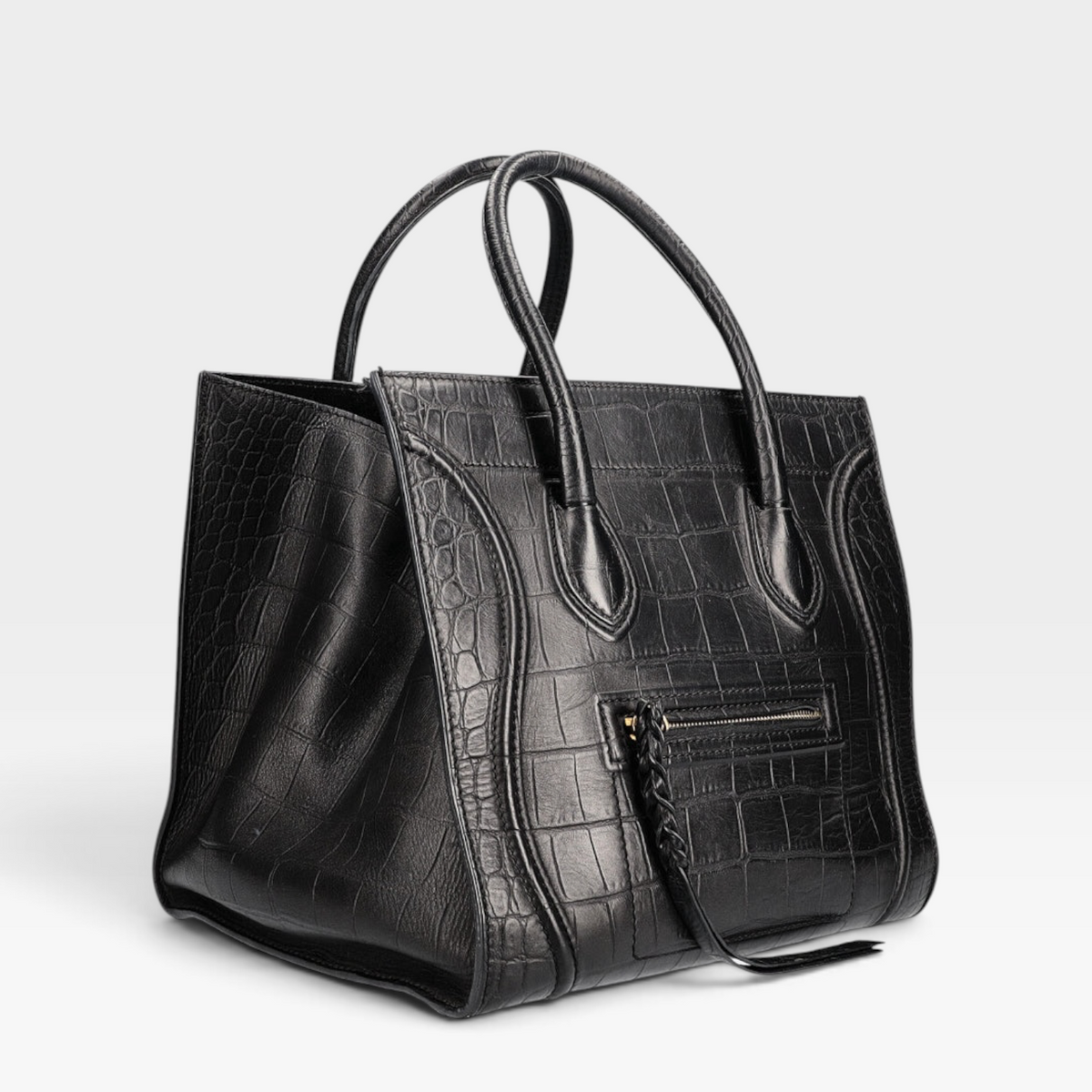 Celine Luggage Phantom Embossed Croc Tote
