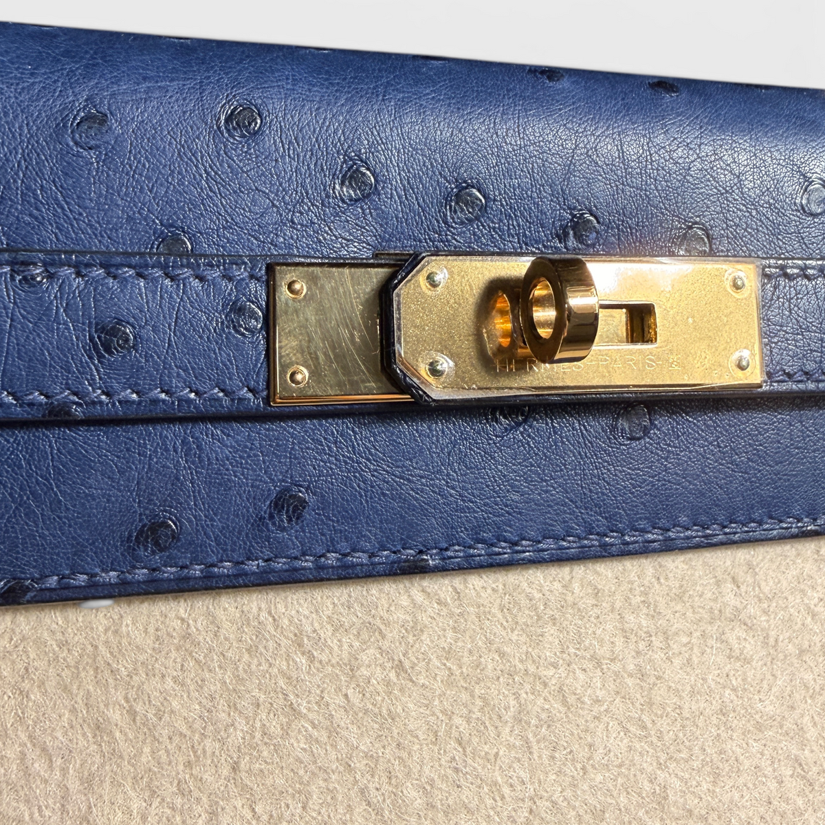 Hermès Kelly 25, Ostrich - D Stamp