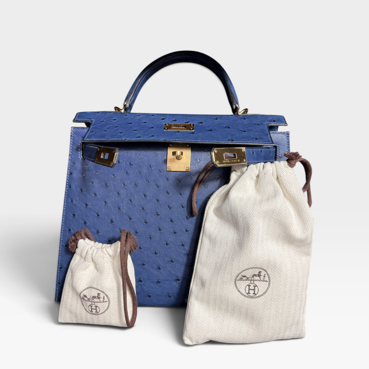 Hermès Kelly 25, Ostrich - D Stamp
