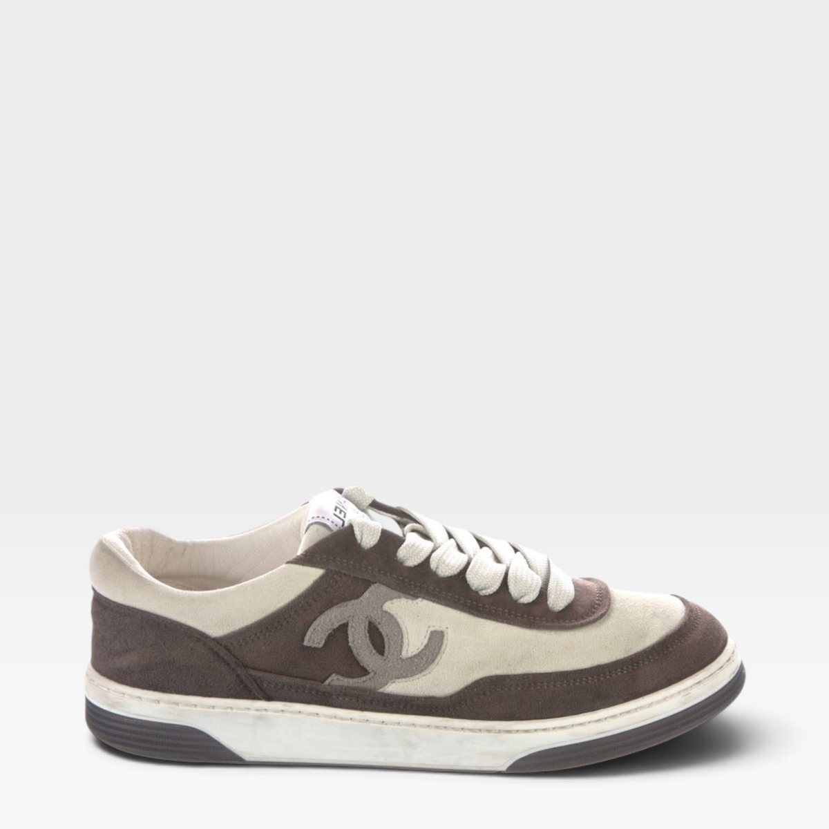 Chanel Interlocking CC Logo Suede Sneakers