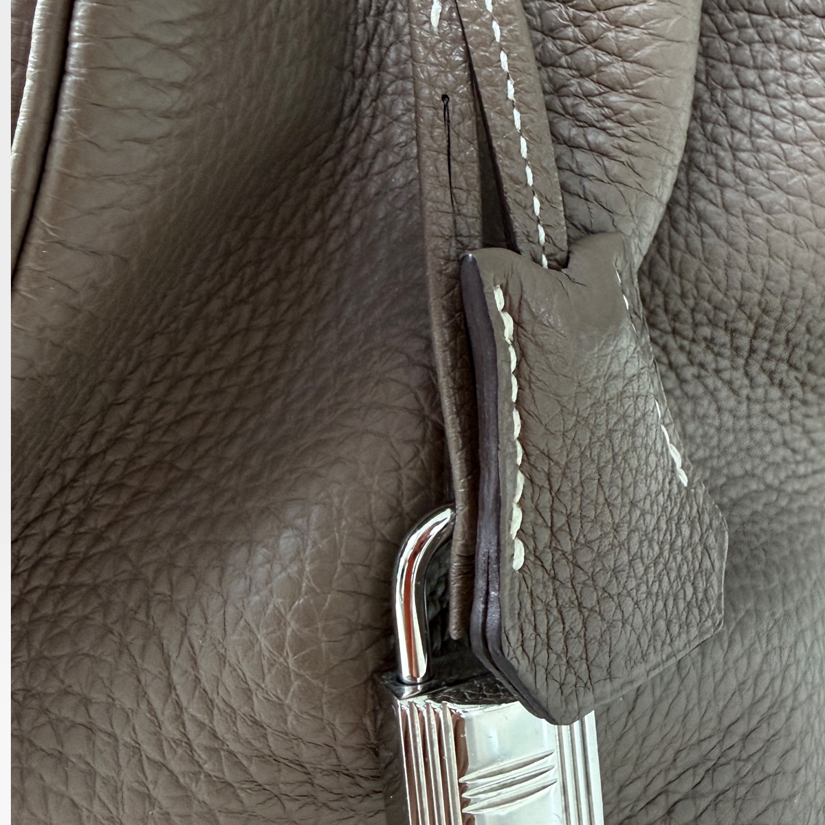 Hermès Étoupe Birkin 35, Togo Leather, Palladium Hardware, O Stamp