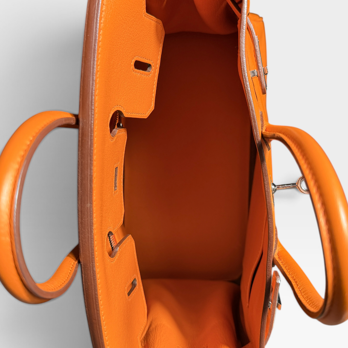 Hermès Birkin 25, Orange Clemence Leather, Palladium Hardware - M Stamp