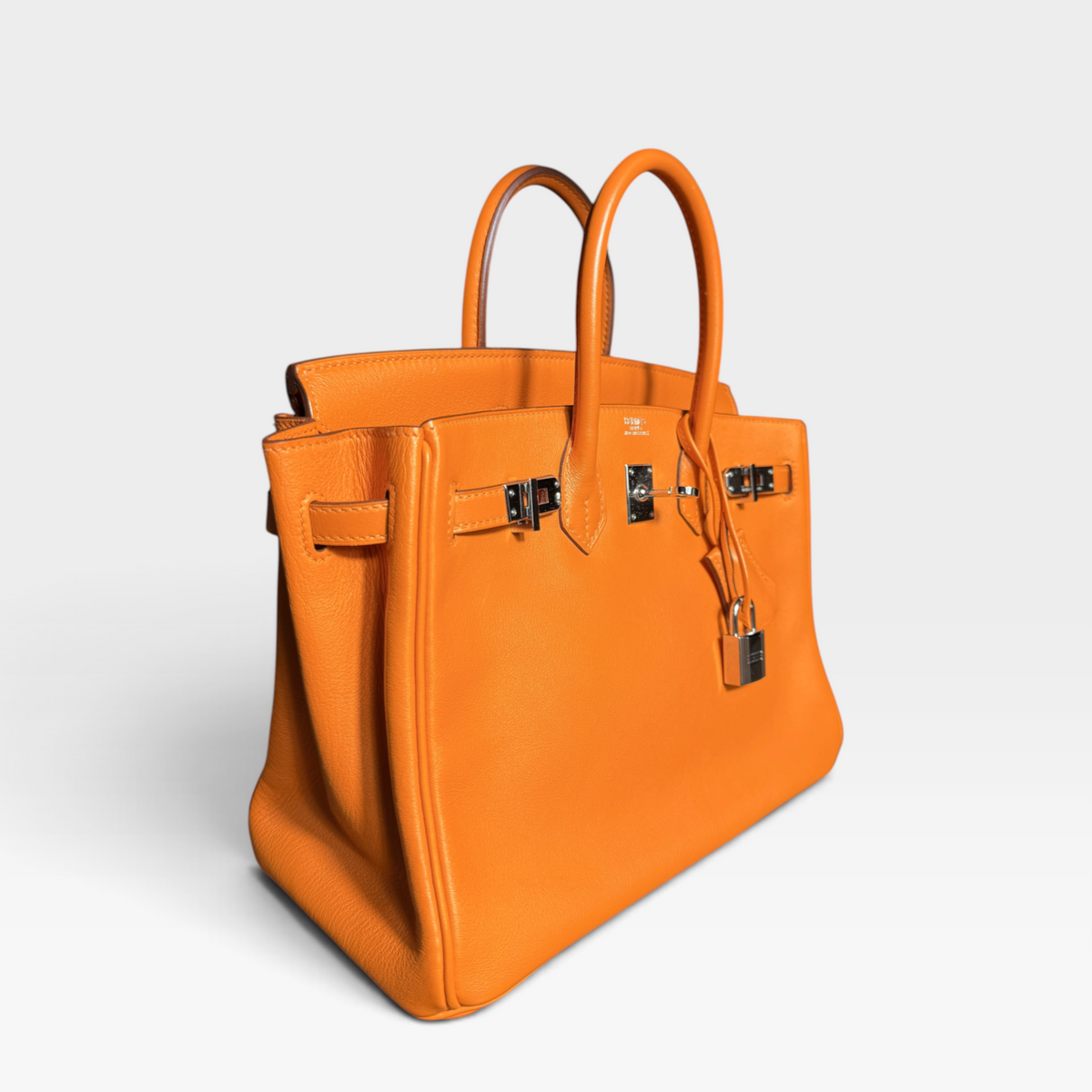 Hermès Birkin 25, Orange Clemence Leather, Palladium Hardware - M Stamp