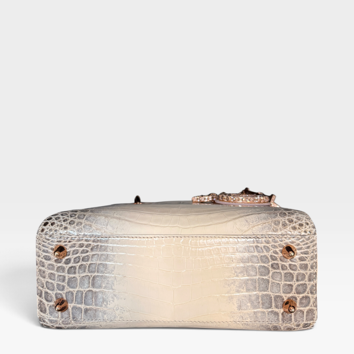 Christian Dior Lady Dior, Himalayan Crocodile, Crystal Cannage Charms, Rose Gold Hardware