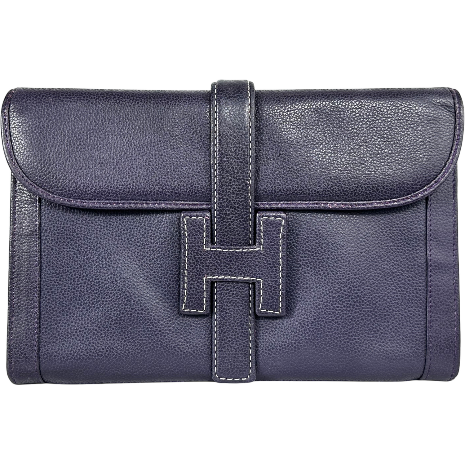 Hermes Rare Dark Purple Jige Clutch