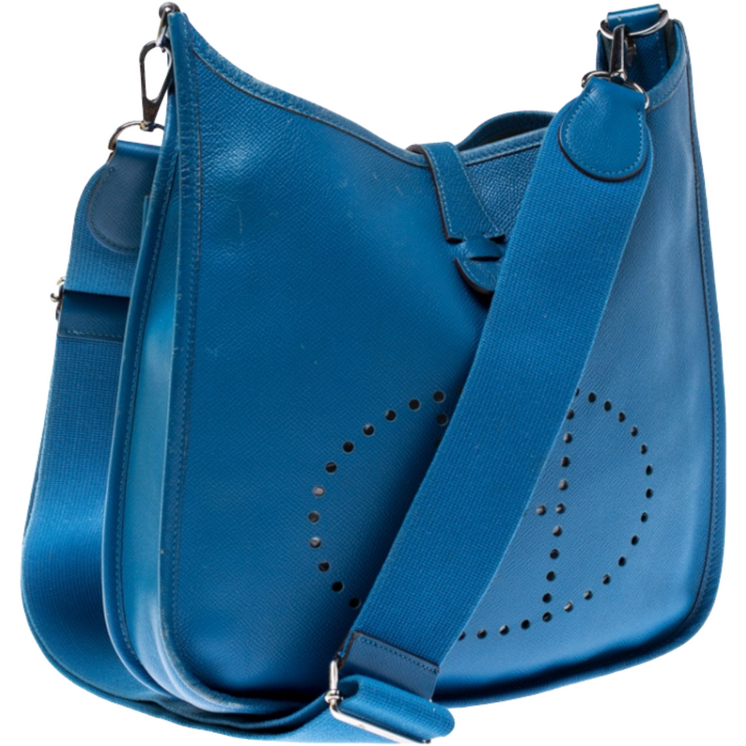 HERMES Bleu Azur Evelyne in Epsom Leather Bag 