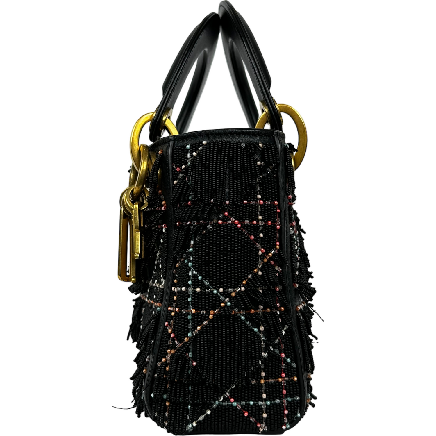 CHRISTIAN DIOR Mini Lady Dior Black Beaded Bag