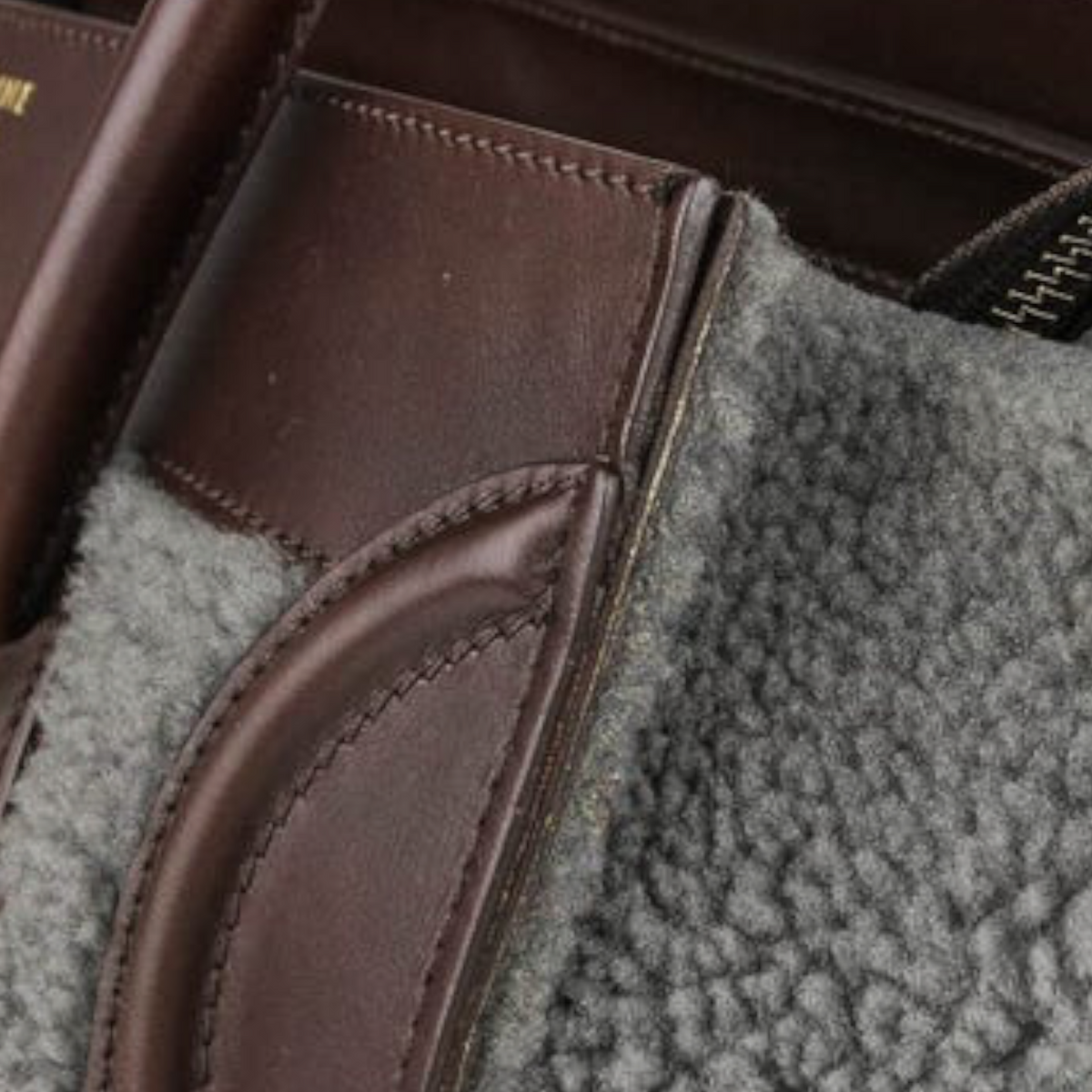 Celine Luggage Shearling Tote