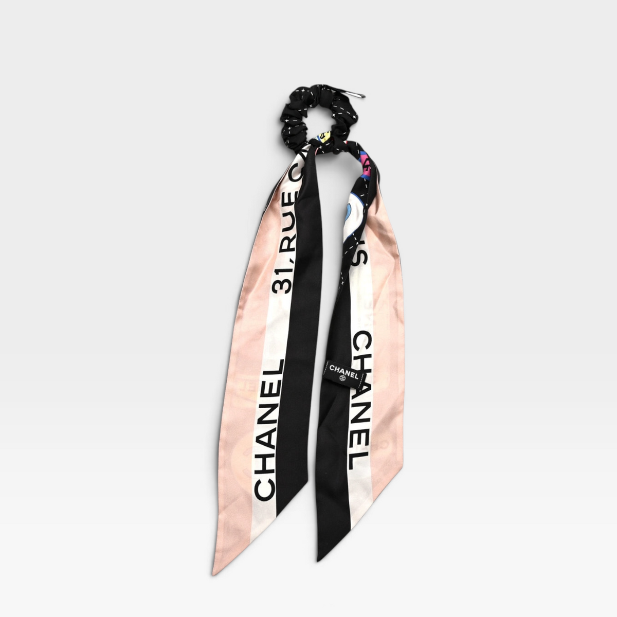 Chanel Silk CC Scrunchie Hair Scarf