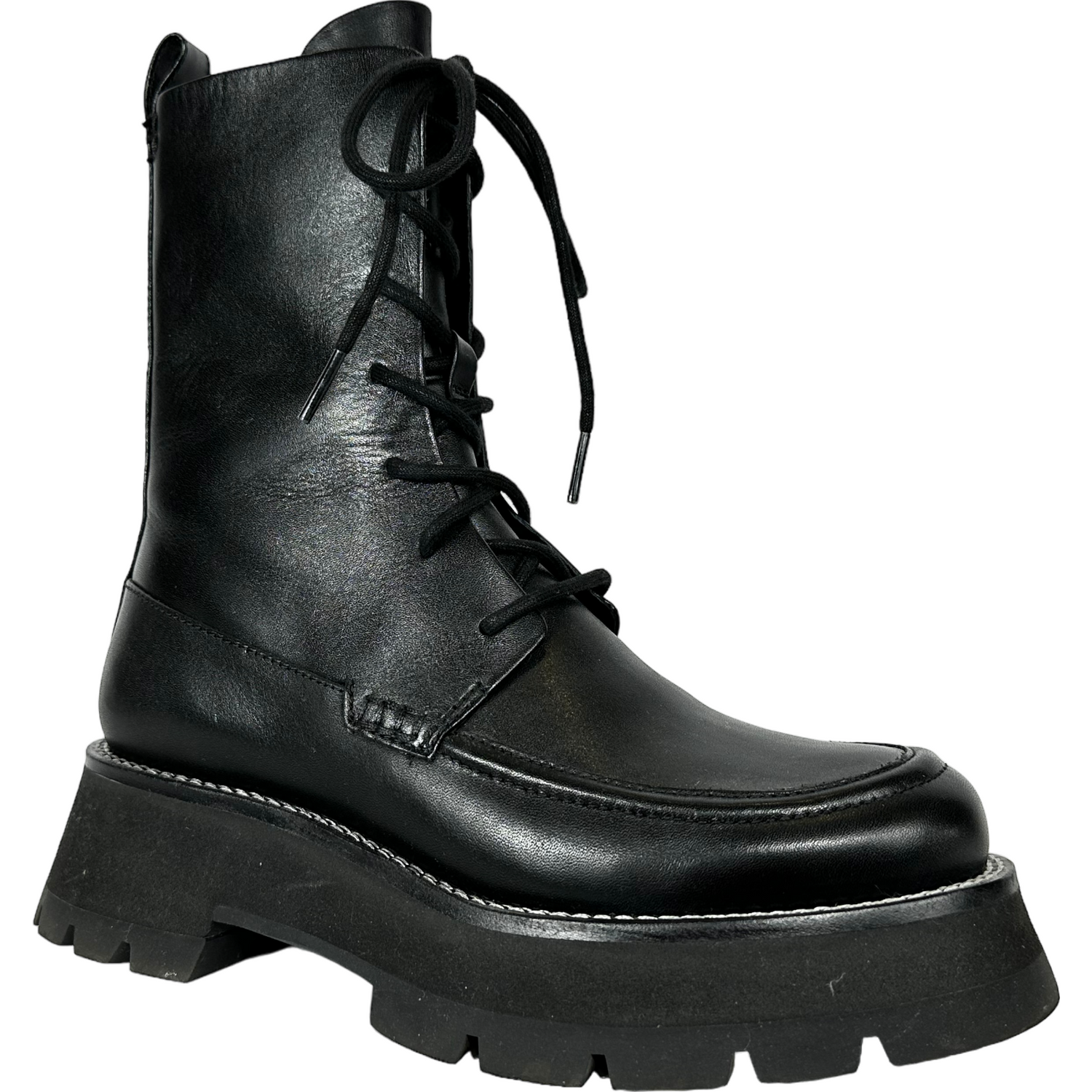 PHILLIP LIM Kate Lace Up Combat Boots Black