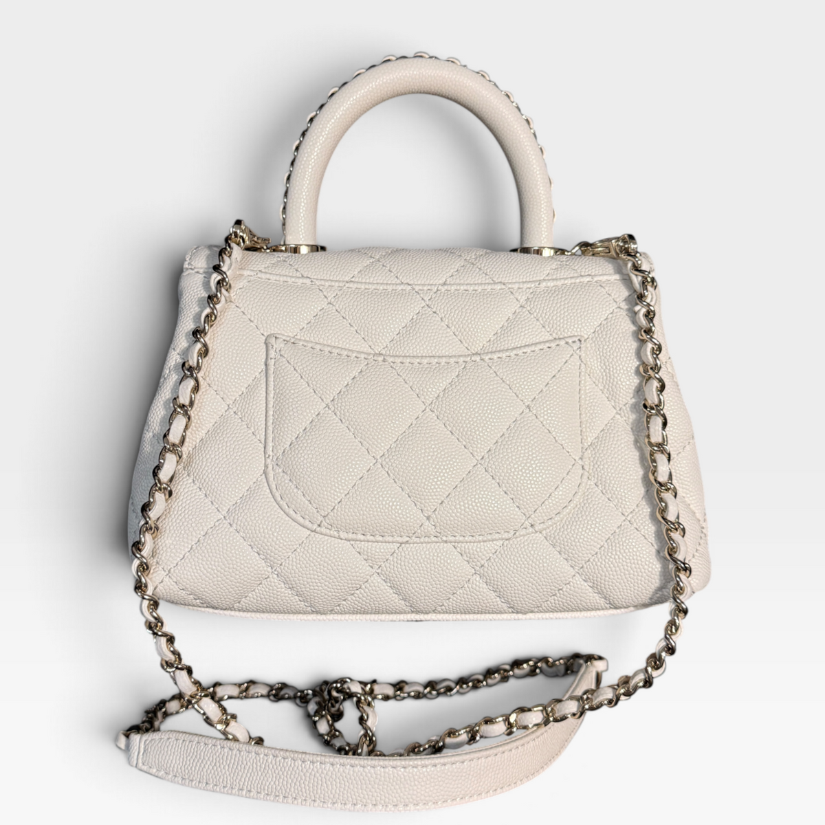Chanel Coco Handle Small - Ivory Caviar Leather, Gold Hardware
