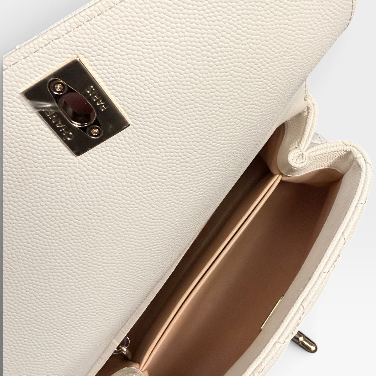 Chanel Coco Handle Small - Ivory Caviar Leather, Gold Hardware