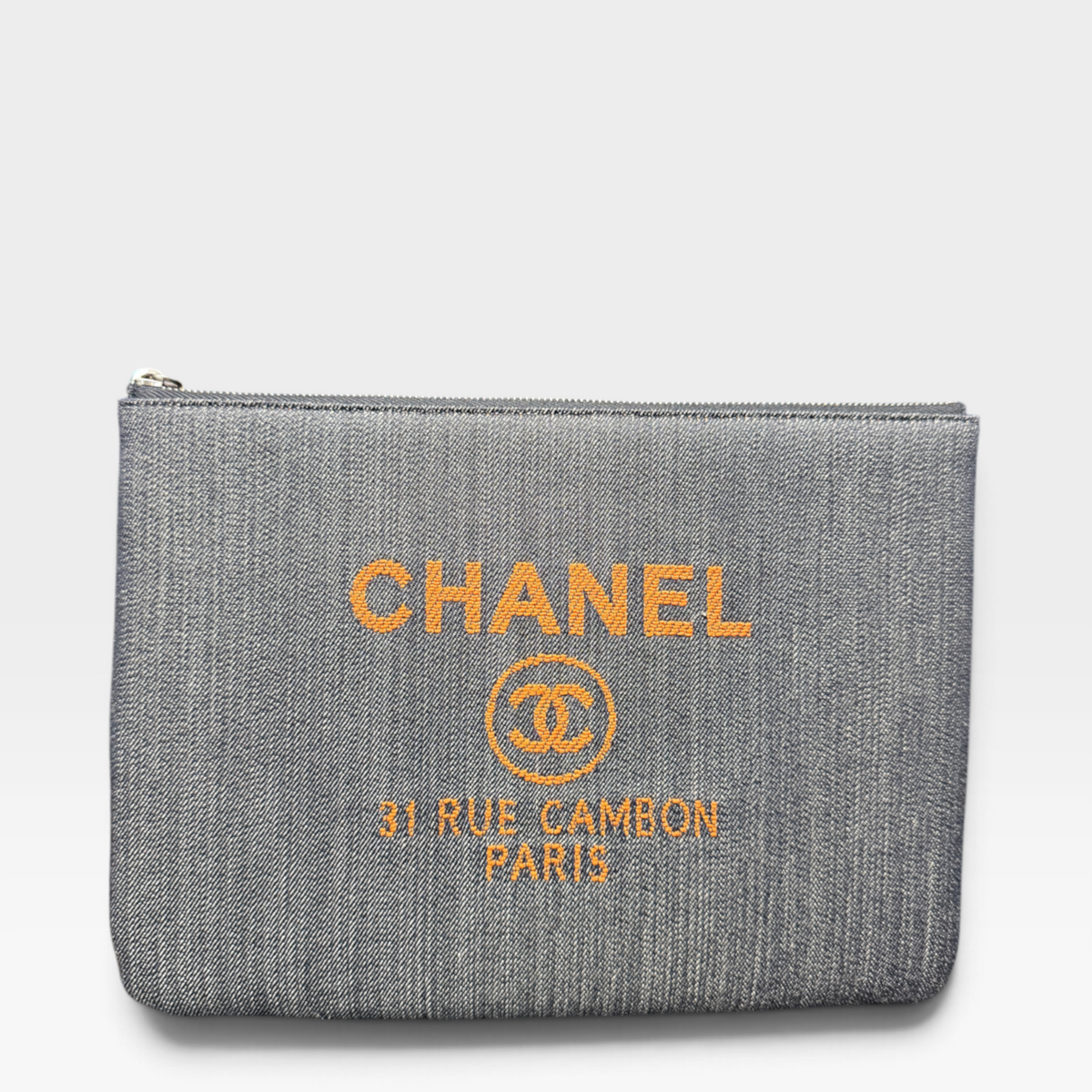 Chanel The Deauville O Case, Denim Blue Canvas