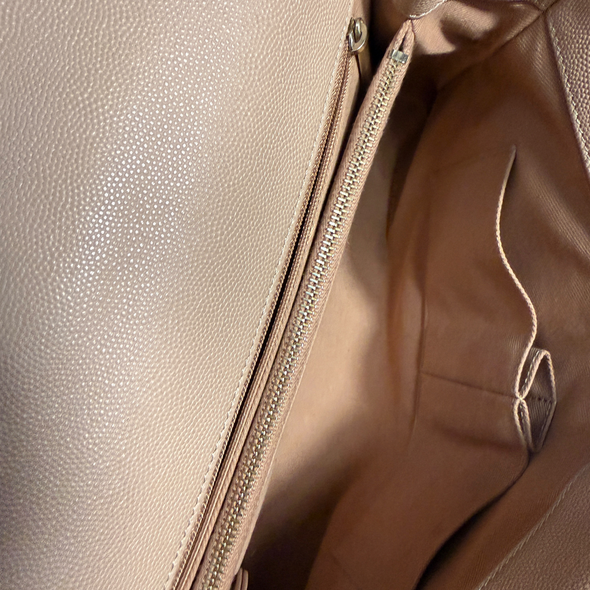 Chanel The Coco Handle, Beige Caviar Leather