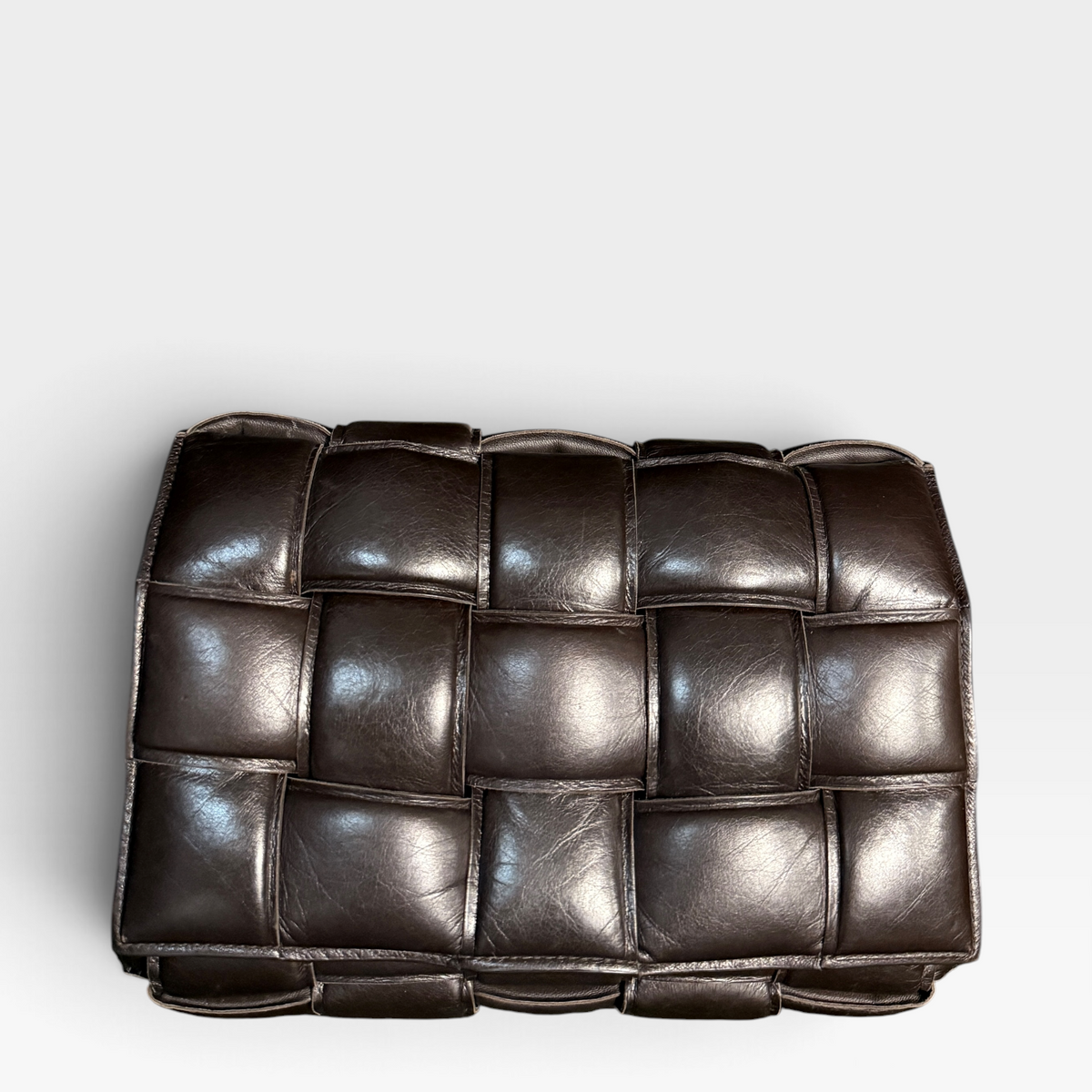 Bottega Veneta Burgundy Brown Leather Padded Cassette Bag