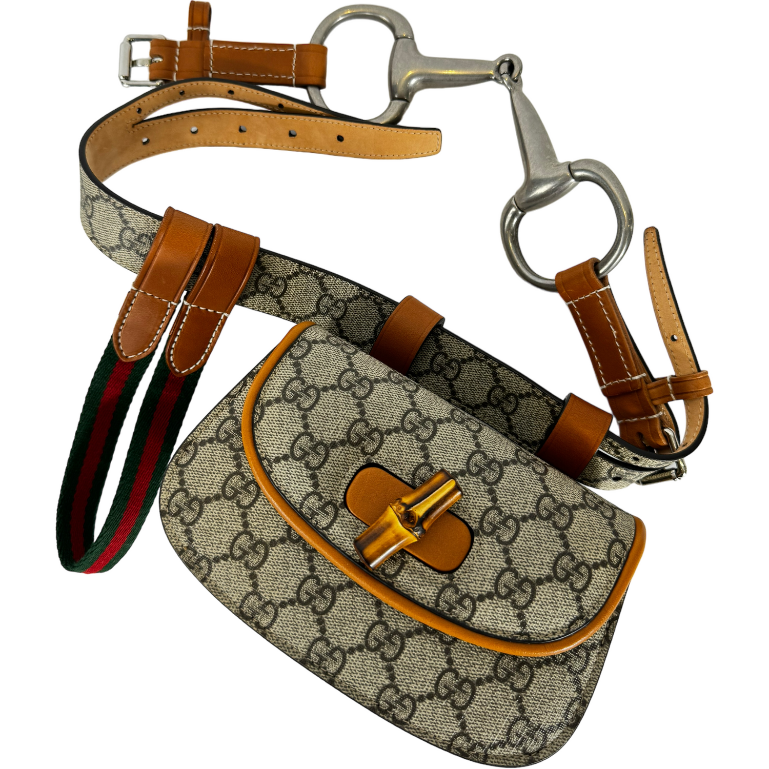 GUCCI Bamboo 1974 Belt Bag GG Coated Canvas