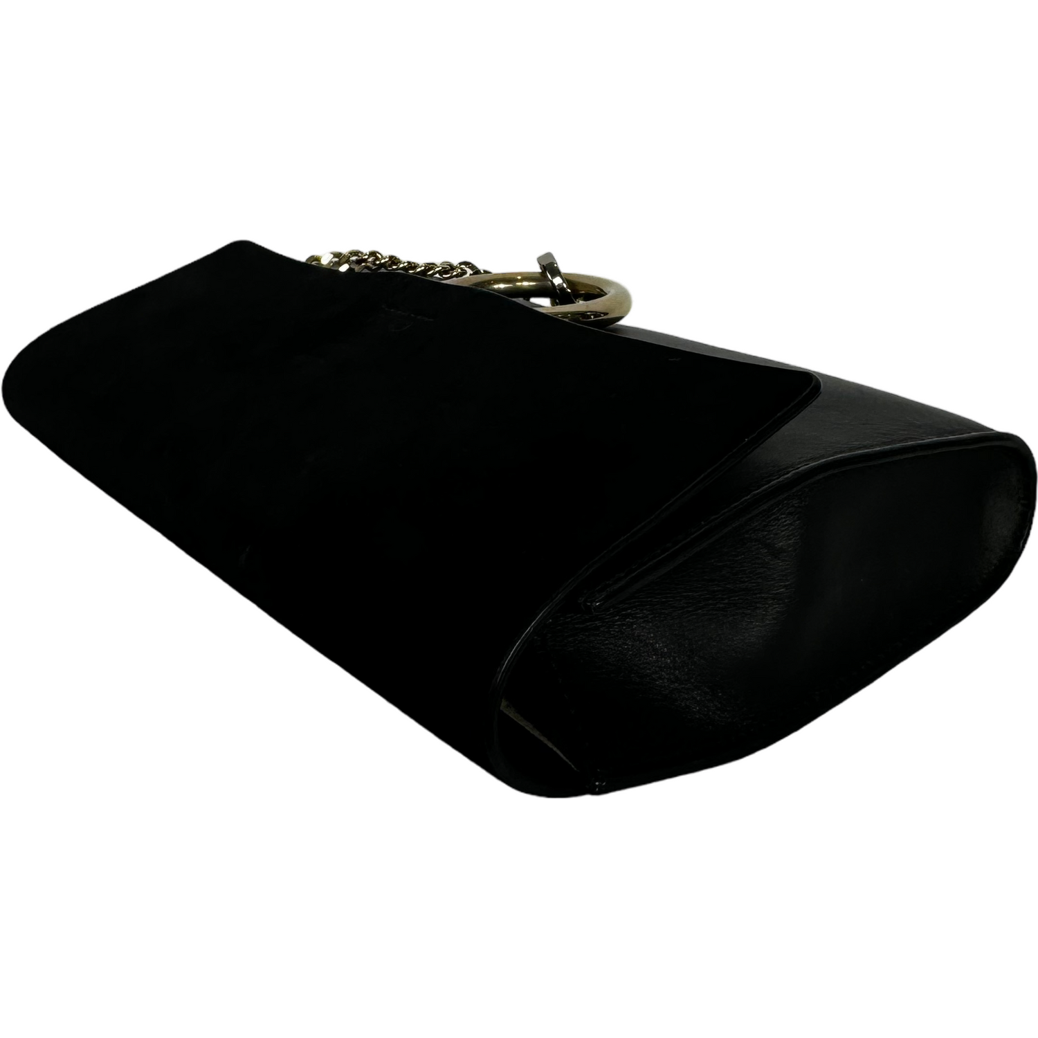 CHLOE Faye black leather and suede signature clutch bag