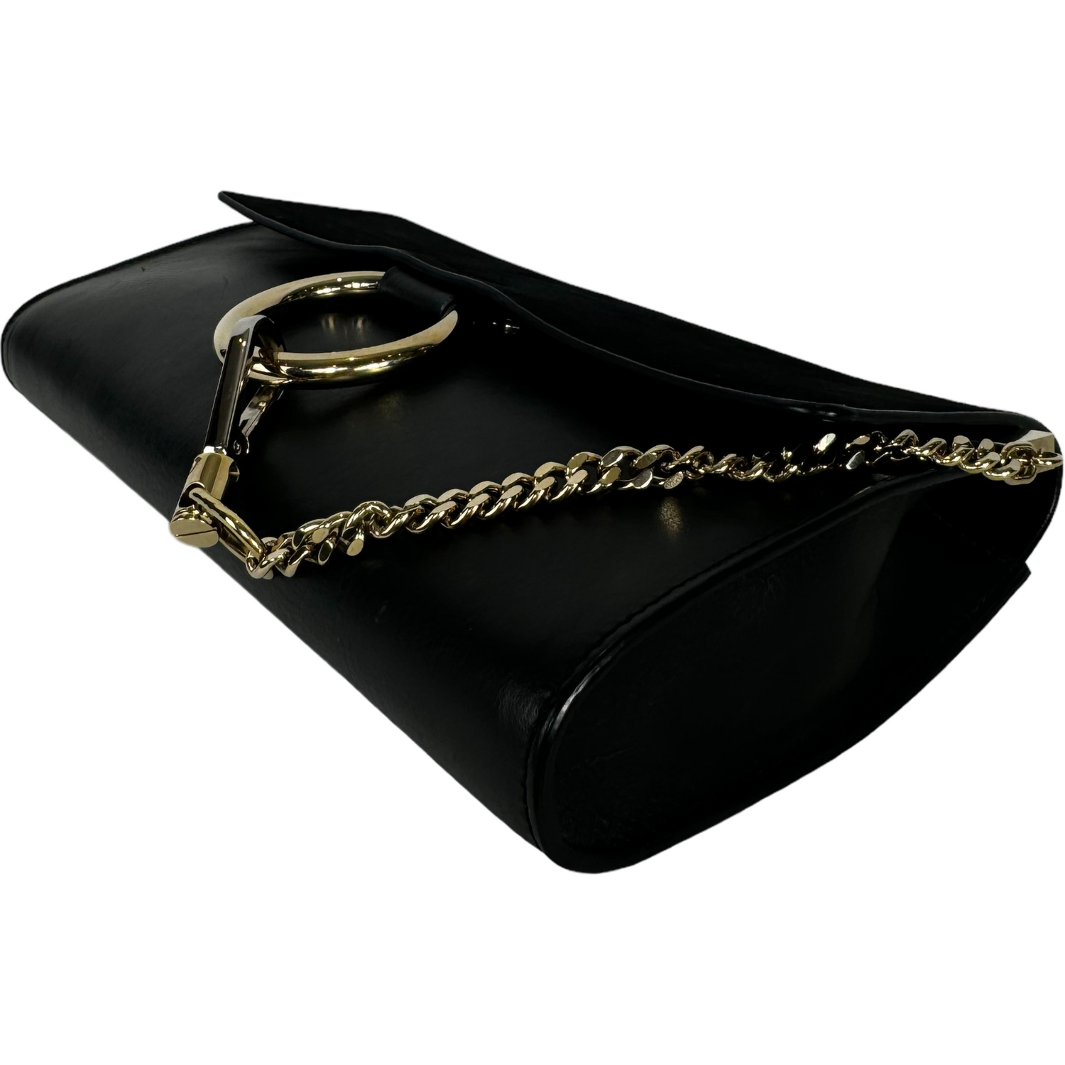 CHLOE Faye black leather and suede signature clutch bag