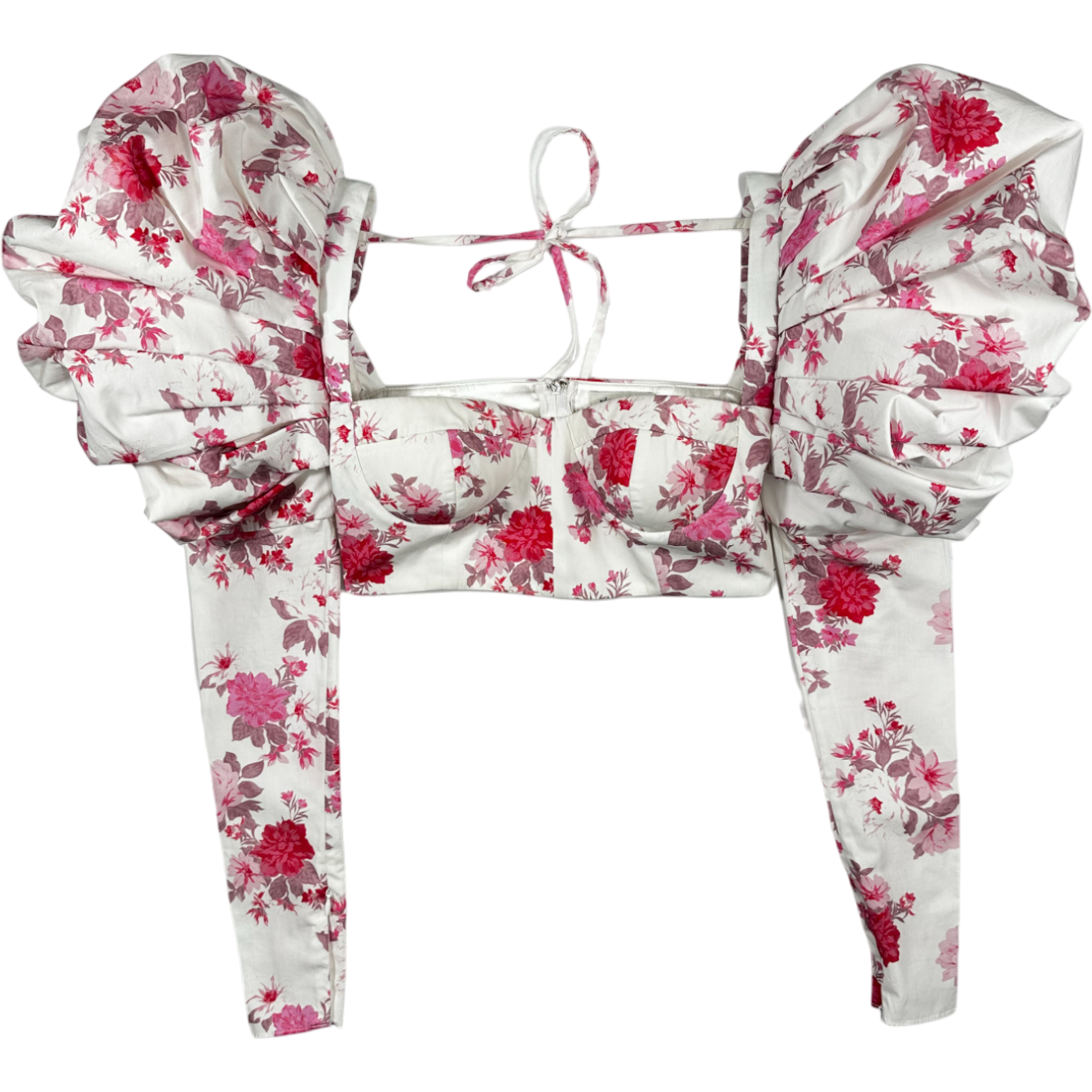 NEW ARRIVALS Pink White Floral Bustier